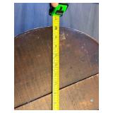 Antique Round Wooden Barrel Box with Lid - 16in Diameter Storage Container