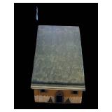 Handmade Wooden Birdhouse Cottage Style - Yellow/Blue Painted Folk Art