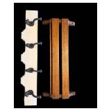 Vintage Wall-Mount Coat Rack with 5 Hooks & Slat Panel
