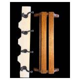 Vintage Wall-Mount Coat Rack with 5 Hooks & Slat Panel