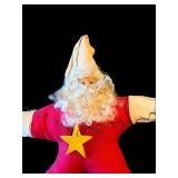 Red Star Santa Plush Toy with Beard - 1 Piece