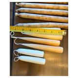 Taper Candles - 12 Pieces, Brown & Ivory, 8-9 in Long