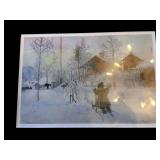 Bygone Days Calendar Print - The Yard and the Washhouse, Framed