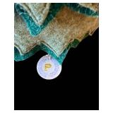 Felt Christmas Tree Ornament - Green & Gold Layers with Red Pom-Poms