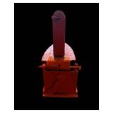 Vintage Cast Iron Coal Iron with Wooden Handle