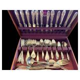 Ornate Pattern Flatware Set in Purple Case - Silverware Service