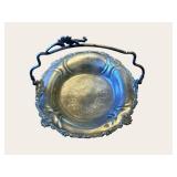 A Price Import Pewter 3-Piece Lidded Compote Set with Floral Engraving