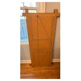 Large Framed Wall Art  53 in H x 25 in W - Beige fabric with pastoral imagery