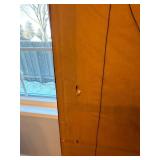 Large Framed Wall Art  53 in H x 25 in W - Beige fabric with pastoral imagery