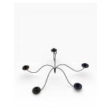 Five-Arm Candle-Style Chandelier - 12 in W x 28 in H, Dark Bronze