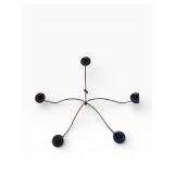 Five-Arm Candle-Style Chandelier - 12 in W x 28 in H, Dark Bronze
