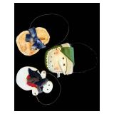 Three Assorted Felt Christmas Ornaments with Hanging Loops