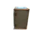 Blue Painted Floral Front Cabinet - Small Decorative Wooden Storage 10x8x7