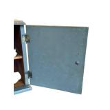 Blue Painted Floral Front Cabinet - Small Decorative Wooden Storage 10x8x7