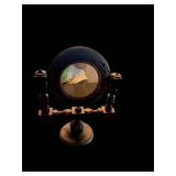 Vintage Round Vanity Mirror on Ornate Wood Stand