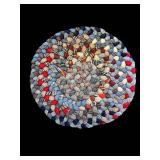 Decorative Pillows - Christmas Heart Cushion & Patchwork Square Pillow (Lot of 2) & Braided Mat