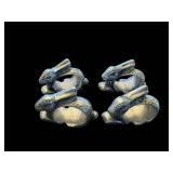 Metal Duck & Rabbit Napkin Rings and Two Round Napkin Rings