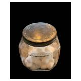 Cotton Balls in Clear Glass Jar with Metal Lid - Decorative Craft/Storage