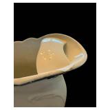 Pitcher with Bowl - White Ceramic with Blue Rim