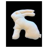 Blue Velvet Pillow & Floral Bunny Cushion - Decorative Set