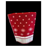Wool Throw Blanket 50x65 Inches - Red Snowflake Pattern
