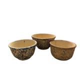 Antique Sponge Bowls (Lot of 3) - Cracked