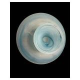 Blue Swirl Glass Pedestal Cake Stand - Round Dessert Display