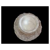 Crystal Glass Bowl 4x5 in - Engraved Floral Scroll Pattern