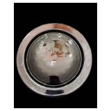 12-Inch Round Decorative Plate - Starburst Center with Diamond Rim - Ruby Red