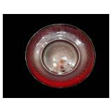 Ruby Red Cut-Glass Bowl - Starburst Center Pattern & Divided Plate
