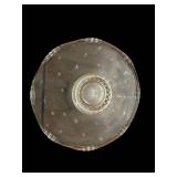 12-Inch Clear Glass Plate with Starburst Pattern and Beaded Rim