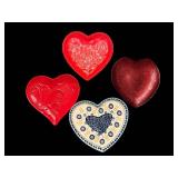 Heart Shaped Decorative Small Plated (Lot of 4)