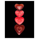 Heart-Shaped Plates and Bowls - Red 4-Pack