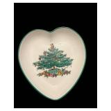 Ceramic Teapot with Christmas Tree Motif & Matching Heart-Shaped Plate