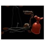 Metal Tree Stand with Leaf Accents - Red Bird Decanter & Candle Holder (Lot of 4)