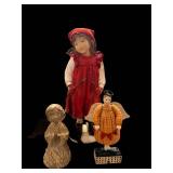 Angel Figurines & Doll Set - 3-Piece Vintage Collection