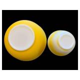 Amber Yellow Pyrex Mixing Bowls - 2-Piece Set (Large & Small) for Kitchen Prep