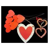 Valentine Hearts Ornament Set - Assorted Fabric, Embroidered & Metal Hearts in Box