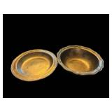 Pair of Scalloped-Edge Pewter Bowls - Silver-Tone Finish