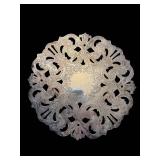 Charger Plate & Ornate Filigree Doily - Vintage Round Silver-Plated Centerpieces