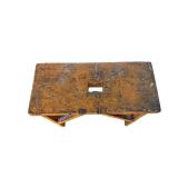 Wooden Workbench 21.5 in x 14.5 in with Center Square Cutout - Vintage Carpenter Table