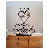 Wrought Iron Heart-Shaped Floor Stand - Decorative Display, 28 x 14