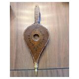 Leaf-Shaped Bellow with Brass Handle and Sunburst Back Bellow