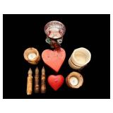 Decorative Candle Set - Heart Candles, Tapers, Jar Candle & Holders (Lot of 11)