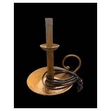 Lamp - 10" Tall Vintage Candlestick Lamp with Rust Patina