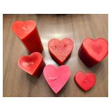 Heart-Shaped Candles - 6-Pack Red & Pink