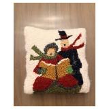 Throw Pillow - Red Heart Pattern with White Faux Fur Border