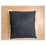 Throw Pillow - Red Heart Pattern with White Faux Fur Border