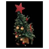 21-Inch Decorated Christmas Tree With Red Star Top