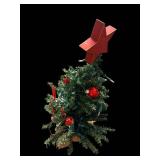 21-Inch Decorated Christmas Tree With Red Star Top